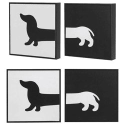 Bild Dackel, 2er Set, s/w, 15x15cm