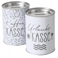 Boltze Home Spardose Kaffeekasse 13,5 cm 2 Stück sortiert