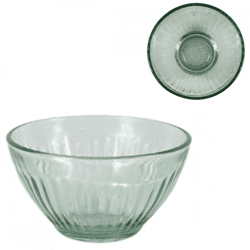 Glasschale mit vertikaler Riffelung 9 cm
