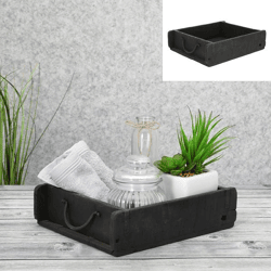 Wooden box, brick-shaped, reclaimed wood look, black, approx. 25x30 cm