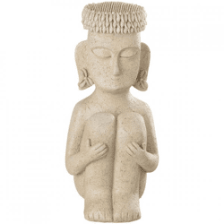 J-Line-Figur, sitzend, beige, 33 cm