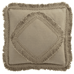 J-Line Kissen „Franje“ taupe 45 x 45 cm