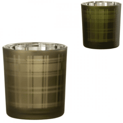 J-line Tealight Holder, Green, 8 cm, 2-Pack (Assorted)