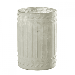 J-line Ezy L Glass Lantern, White, 18 cm