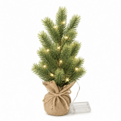 Batteriebetriebener LED-Weihnachtsbaum aus Jute, 37 cm