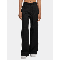 lässige Urban Classics Damen Jeans Straight Fit Reißverschluss Taschen mit Baumwolle Schwarz