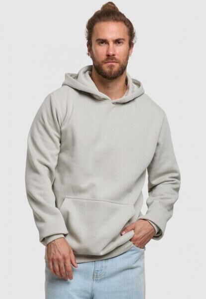 l&auml;ssiger URBAN CLASSICS Herren Hoodie Rippb&uuml;ndchen Kapuze 270 g/m&sup2; Grau