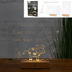 LED USB Message Board, Acrylic, Warm White, Approx. 30x20 cm