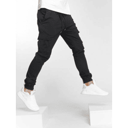 Stylish DEF Men's Jeans with Drawstring Pockets, 260 g/m², Cotton Blend, Black