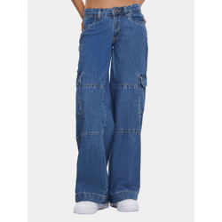 stylische Urban Classics Damen Jeans Taschen Denim mit Baumwolle Blau