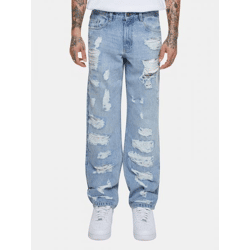 Comfortable Urban Classics Men's Straight-Fit Jeans in Cotton Blue
