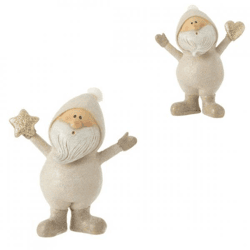 J-Line-Figur „Weihnachtsmann“, glitzernd, grau, 11,5 cm, 2er-Set, sortiert