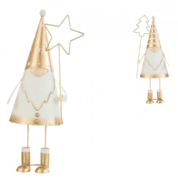 J-line Santa Claus Figurine, Metal, 30 cm, 2 Assorted