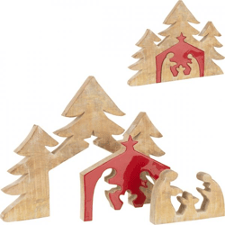 J-Line Nativity Scene, Mango Wood, 55 cm