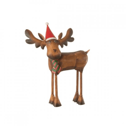 J-Line-Rentier mit Weihnachtsmütze, aus Metall, handgefertigt, 15 cm