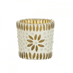 J-line Bram S Tealight Holder, Yellow, 6.5 cm