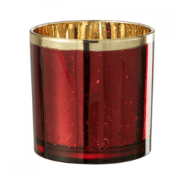 J-line Tealight Holder L, Red/Gold, 15 cm