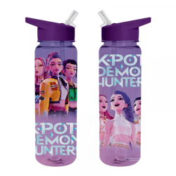 KPop Demon Hunters - Purple Water Bottle with Straw