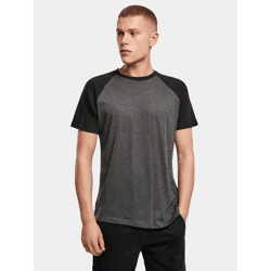 lässiges Build Your Brand Herren T-Shirt 140 g/m² mit Baumwolle Grau/Schwarz