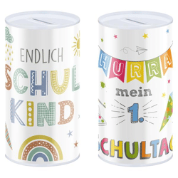 Spardose Schulanfang, 2/s, 8,5x11,5cm