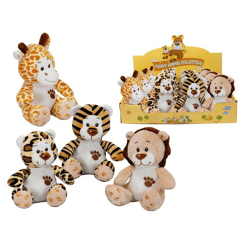 Wild animals paw - 4 assorted display - plush 14 cm