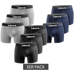 3er Pack LEVI´S Boxer Print Limited Edition Herren Boxershorts Unterhosen Unterwäsche 701225389 Schwarz, Navy oder Grau