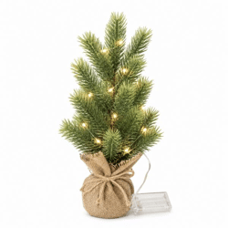 Battery-powered LED Christmas Tree, Jute, 37 cm