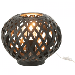 J-Line Tischlampe Bamboo schwarz 30 cm