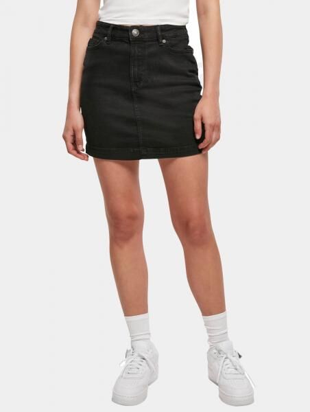 leichtes Urban Classics Damen Kleid Stretch Rei&szlig;verschluss Taschen Schwarz