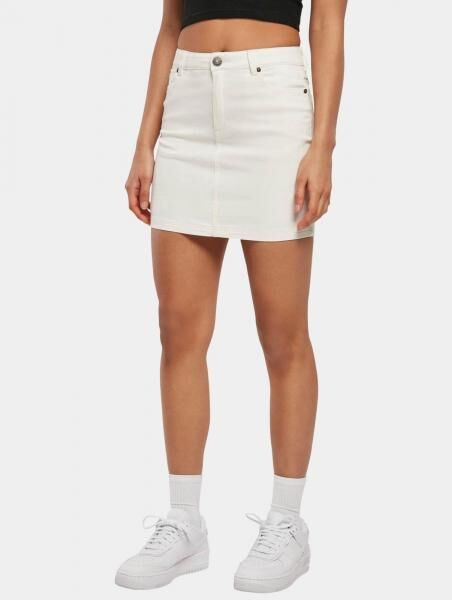 modisches Urban Classics Damen Kleid Stretch Rei&szlig;verschluss Taschen Ecru-Wei&szlig;