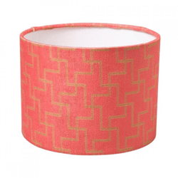 (R) Lampshade Jacquard pink cylinder 21 x 15.5 cm