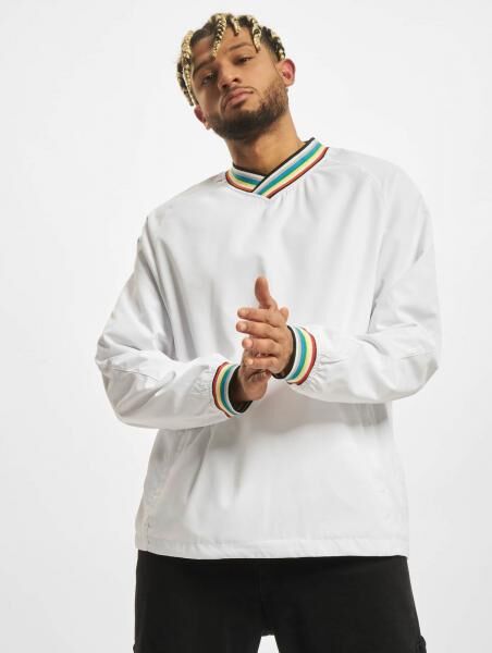 weiches URBAN CLASSICS Herren Sweatshirt Rei&szlig;verschluss Taschen 80 g/m&sup2; Wei&szlig;