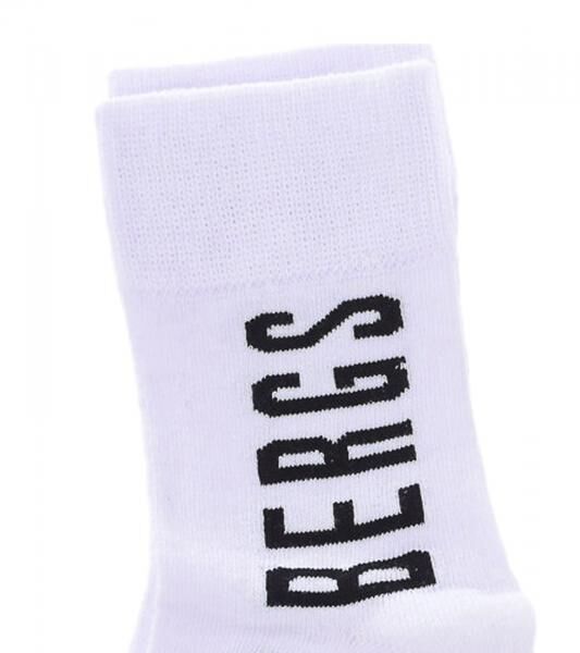 2 Paar BIKKEMBERGS Herren Freizeit-Socken mit Marken Print Baumwoll-Str&uuml;mpfe BK_061 Wei&szlig;/Schwarz