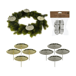 Candle holders, bell-shaped, set of 4, 2 per set, approx. 8 cm