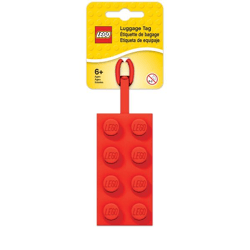 LEGO® vinyl luggage tag - color red