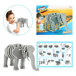 3D-Schaumstoff-Bastelpuzzle „Tier: Elefant“, 75 Teile