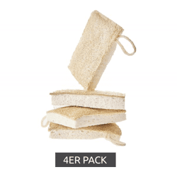 4er Pack Saugstarker Swuper Luffa-Gurke Spülschwamm nachhaltiger Schwamm Putzmittel Beige/Weiß