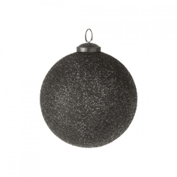 J-Line Weihnachtskugel, Glitzer, Glas, Anthrazit, 10 cm