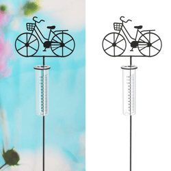 Metal garden plug rain gauge bicycle, black, approx. 90cmH