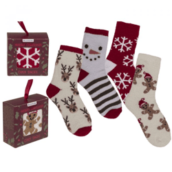 X-MAS Kuschelsocken - 4-fach sortiert - Größe 36-42