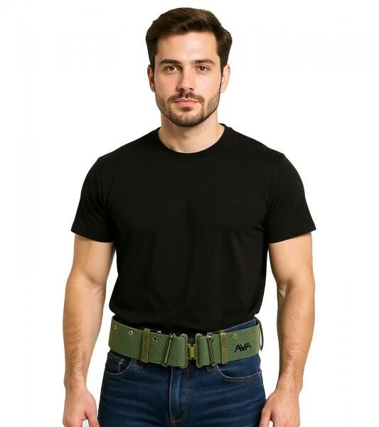ANGELS & AIRWAVES Stoff-Gürtel der Rock-Band für Damen und Herren Einheitsgröße 109cm im militärischen Stil Freizeit-Gürtel BT107924A