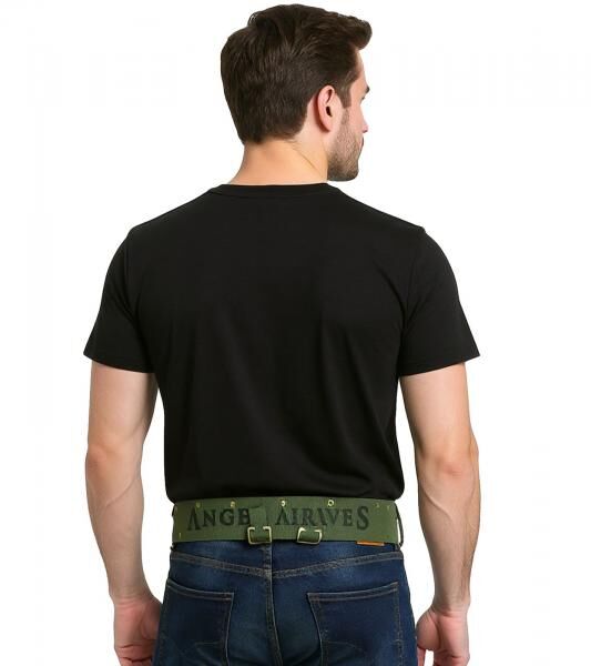 ANGELS & AIRWAVES Stoff-Gürtel der Rock-Band für Damen und Herren Einheitsgröße 109cm im militärischen Stil Freizeit-Gürtel BT107924A