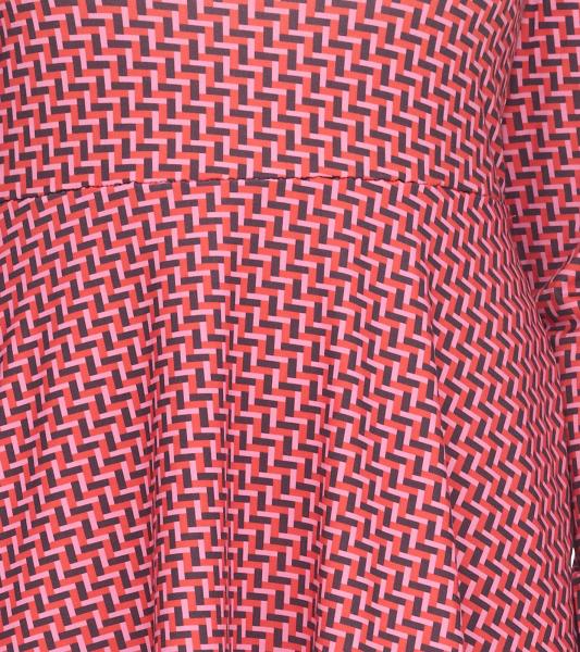Aniston CASUAL Damen Mini-Kleid stylisches Sommer-Kleid Langarm-Kleid 70060254 Rosa/Schwarz/Rot