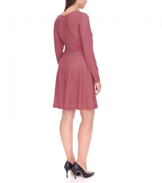 Aniston CASUAL Damen Mini-Kleid stylisches Sommer-Kleid Langarm-Kleid 70060254 Rosa/Schwarz/Rot