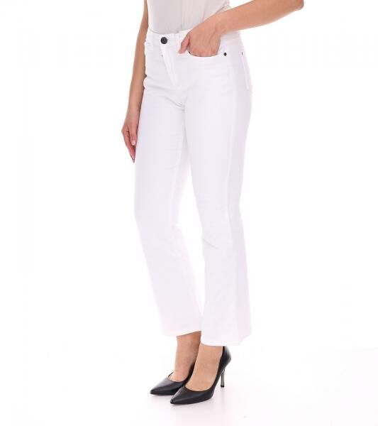 ARIZONA Damen Bootcut-Jeans modische High-Waist Denim-Hose im 5-Pocket-Style 205716 Wei&szlig;
