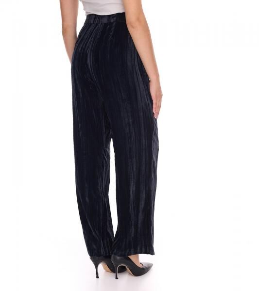 Damen Samt-Hose nachhaltige Stoff-Hose kn&ouml;chellange Freizeit-Hose 931114 Schwarz