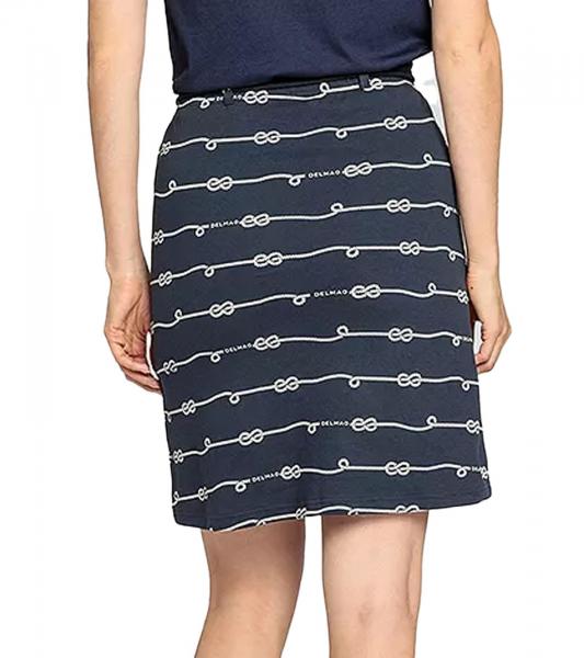DELMAO Damen Mini-Rock nachhaltiger Sommer-Rock aus reiner Baumwolle 60074927 Dunkelblau