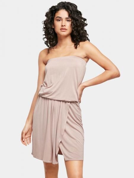 Feminine Urban Classics Women's Dress with Stretch Pockets, Oversized, Vintage Pink