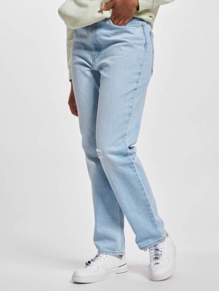 moderne LEVI&acute;S Damen Jeans Straight Fit Stretch mit Baumwolle Blau