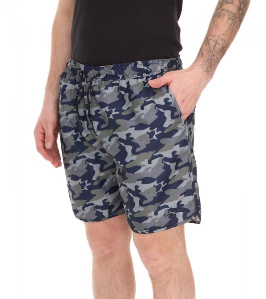 Pierre Cardin Herren Camouflage Schwimm-Hose Badehose Schwimm-Shorts LA203937 Blau/Khaki-Gr&uuml;n